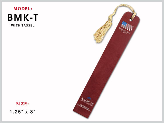 BMK-T Tasseled Leather Bookmark with Specs