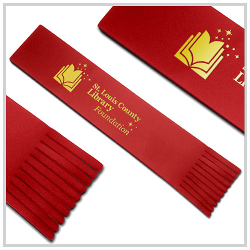 red leather bookmark with fringe bottom gold imprint
