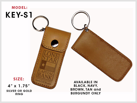 KEY-S1 Rectangular Leather Key Chain [Rectangle] with Specs