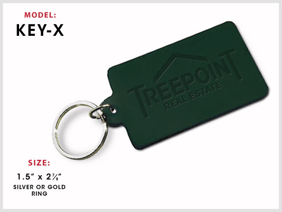 KEY-X Rectangular Leather Key Chain [Rectangle] with Specs