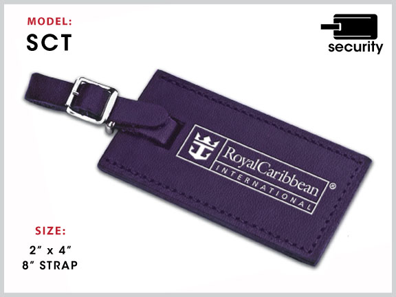SCT Leather Luggage Tag [ID Tag / Security Tag] with Specs